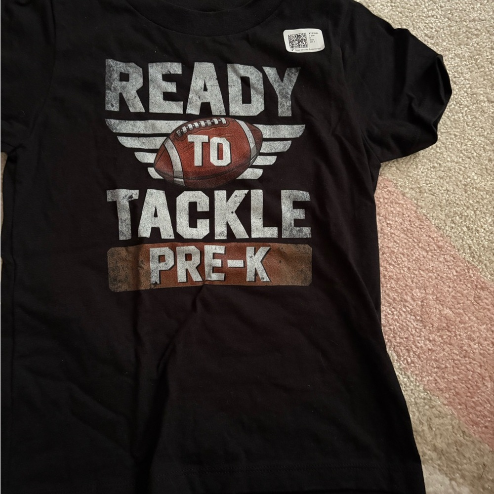 Black Kids Shirt with Football Graphic